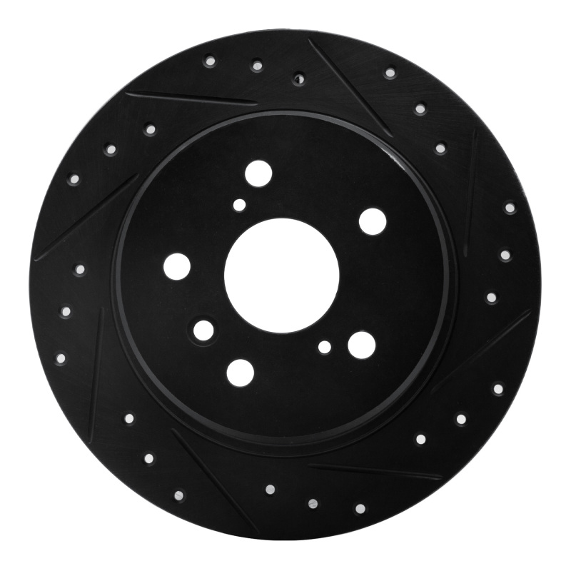 Lexus RX300 Brake Rotor (1) - Rear Right - R1 Concepts - Drilled & Slotted - Black - `99-`03